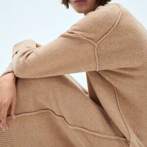 Beige Tan oversized baggy fit sweater dress Sz XS